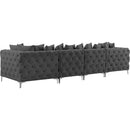  Manufacturer Color_Grey -- Tremblay 139" Grey Velvet Upholstered 4 pc Modular Sofa IMAGE 8