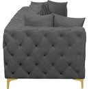  Manufacturer Color_Grey -- Tremblay 139" Grey Velvet Upholstered 4 pc Modular Sofa IMAGE 9