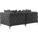  Manufacturer Color_Grey -- Tremblay 79" Grey Velvet Upholstered 2 pc Modular Loveseat IMAGE 10