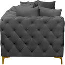  Manufacturer Color_Grey -- Tremblay 79" Grey Velvet Upholstered 2 pc Modular Loveseat IMAGE 11