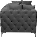  Manufacturer Color_Grey -- Tremblay 79" Grey Velvet Upholstered 2 pc Modular Loveseat IMAGE 12