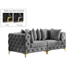  Manufacturer Color_Grey -- Tremblay 79" Grey Velvet Upholstered 2 pc Modular Loveseat IMAGE 1