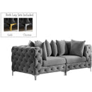  Manufacturer Color_Grey -- Tremblay 79" Grey Velvet Upholstered 2 pc Modular Loveseat IMAGE 2