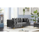  Manufacturer Color_Grey -- Tremblay 79" Grey Velvet Upholstered 2 pc Modular Loveseat IMAGE 3