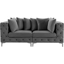  Manufacturer Color_Grey -- Tremblay 79" Grey Velvet Upholstered 2 pc Modular Loveseat IMAGE 6