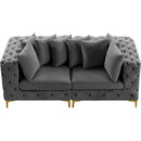  Manufacturer Color_Grey -- Tremblay 79" Grey Velvet Upholstered 2 pc Modular Loveseat IMAGE 7