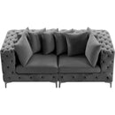  Manufacturer Color_Grey -- Tremblay 79" Grey Velvet Upholstered 2 pc Modular Loveseat IMAGE 8