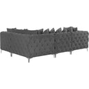  Manufacturer Color_Grey -- Tremblay 109" Grey Velvet Upholstered 4 pc Modular Sectional IMAGE 10