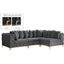  Manufacturer Color_Grey -- Tremblay 109" Grey Velvet Upholstered 4 pc Modular Sectional IMAGE 1