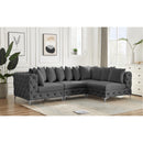 Meridian Tremblay Grey Velvet Modular Sectional IMAGE 4