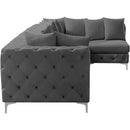  Manufacturer Color_Grey -- Tremblay 139" Grey Velvet Upholstered 5 pc Modular Sectional IMAGE 12