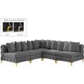  Manufacturer Color_Grey -- Tremblay 99" Grey Velvet Upholstered 5 pc Modular Sectional IMAGE 1