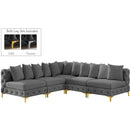 Manufacturer Color_Grey -- Tremblay 99" Grey Velvet Upholstered 5 pc Modular Sectional IMAGE 1