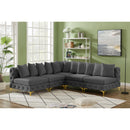  Manufacturer Color_Grey -- Tremblay 99" Grey Velvet Upholstered 5 pc Modular Sectional IMAGE 3