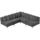  Manufacturer Color_Grey -- Tremblay 99" Grey Velvet Upholstered 5 pc Modular Sectional IMAGE 6