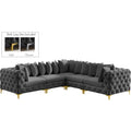  Manufacturer Color_Grey -- Tremblay 109" Grey Velvet Upholstered 5 pc Modular Sectional IMAGE 1