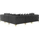  Manufacturer Color_Grey -- Tremblay 109" Grey Velvet Upholstered 5 pc Modular Sectional IMAGE 7