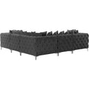  Manufacturer Color_Grey -- Tremblay 109" Grey Velvet Upholstered 5 pc Modular Sectional IMAGE 8
