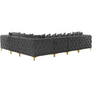  Manufacturer Color_Grey -- Tremblay 139" Grey Velvet Upholstered 6 pc Modular Sectional IMAGE 11