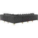 Meridian Tremblay Grey Velvet Modular Sectional IMAGE 11