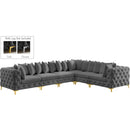  Manufacturer Color_Grey -- Tremblay 139" Grey Velvet Upholstered 6 pc Modular Sectional IMAGE 1