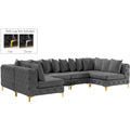  Manufacturer Color_Grey -- Tremblay 139" Grey Velvet Upholstered 6 pc Modular Sectional IMAGE 1