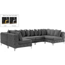  Manufacturer Color_Grey -- Tremblay 139" Grey Velvet Upholstered 6 pc Modular Sectional IMAGE 2