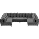  Manufacturer Color_Grey -- Tremblay 139" Grey Velvet Upholstered 6 pc Modular Sectional IMAGE 8