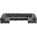  Manufacturer Color_Grey -- Tremblay 169" Grey Velvet Upholstered 6 pc Modular Sectional IMAGE 13
