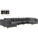  Manufacturer Color_Grey -- Tremblay 169" Grey Velvet Upholstered 6 pc Modular Sectional IMAGE 1