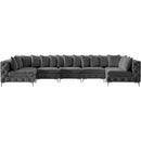  Manufacturer Color_Grey -- Tremblay 169" Grey Velvet Upholstered 6 pc Modular Sectional IMAGE 6