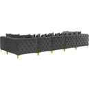  Manufacturer Color_Grey -- Tremblay 169" Grey Velvet Upholstered 6 pc Modular Sectional IMAGE 7