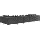  Manufacturer Color_Grey -- Tremblay 169" Grey Velvet Upholstered 6 pc Modular Sectional IMAGE 8