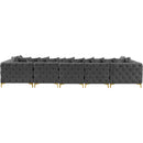  Manufacturer Color_Grey -- Tremblay 169" Grey Velvet Upholstered 6 pc Modular Sectional IMAGE 9