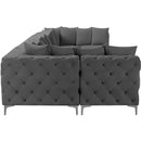  Manufacturer Color_Grey -- Tremblay 169" Grey Velvet Upholstered 7 pc Modular Sectional IMAGE 10