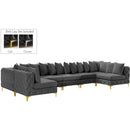  Manufacturer Color_Grey -- Tremblay 169" Grey Velvet Upholstered 7 pc Modular Sectional IMAGE 1