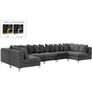  Manufacturer Color_Grey -- Tremblay 169" Grey Velvet Upholstered 7 pc Modular Sectional IMAGE 2