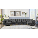  Manufacturer Color_Grey -- Tremblay 169" Grey Velvet Upholstered 7 pc Modular Sectional IMAGE 3
