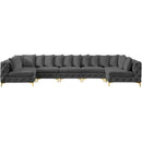  Manufacturer Color_Grey -- Tremblay 169" Grey Velvet Upholstered 7 pc Modular Sectional IMAGE 5