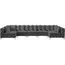  Manufacturer Color_Grey -- Tremblay 169" Grey Velvet Upholstered 7 pc Modular Sectional IMAGE 6