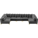  Manufacturer Color_Grey -- Tremblay 169" Grey Velvet Upholstered 7 pc Modular Sectional IMAGE 7