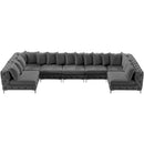  Manufacturer Color_Grey -- Tremblay 169" Grey Velvet Upholstered 7 pc Modular Sectional IMAGE 8