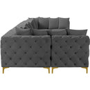  Manufacturer Color_Grey -- Tremblay 169" Grey Velvet Upholstered 7 pc Modular Sectional IMAGE 9