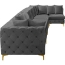  Manufacturer Color_Grey -- Tremblay 198" Grey Velvet Upholstered 7 pc Modular Sectional IMAGE 11