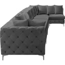  Manufacturer Color_Grey -- Tremblay 198" Grey Velvet Upholstered 7 pc Modular Sectional IMAGE 12