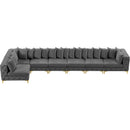  Manufacturer Color_Grey -- Tremblay 198" Grey Velvet Upholstered 7 pc Modular Sectional IMAGE 13
