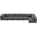  Manufacturer Color_Grey -- Tremblay 198" Grey Velvet Upholstered 7 pc Modular Sectional IMAGE 15