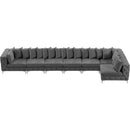  Manufacturer Color_Grey -- Tremblay 198" Grey Velvet Upholstered 7 pc Modular Sectional IMAGE 16