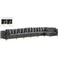  Manufacturer Color_Grey -- Tremblay 198" Grey Velvet Upholstered 7 pc Modular Sectional IMAGE 1