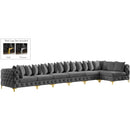  Manufacturer Color_Grey -- Tremblay 198" Grey Velvet Upholstered 7 pc Modular Sectional IMAGE 1